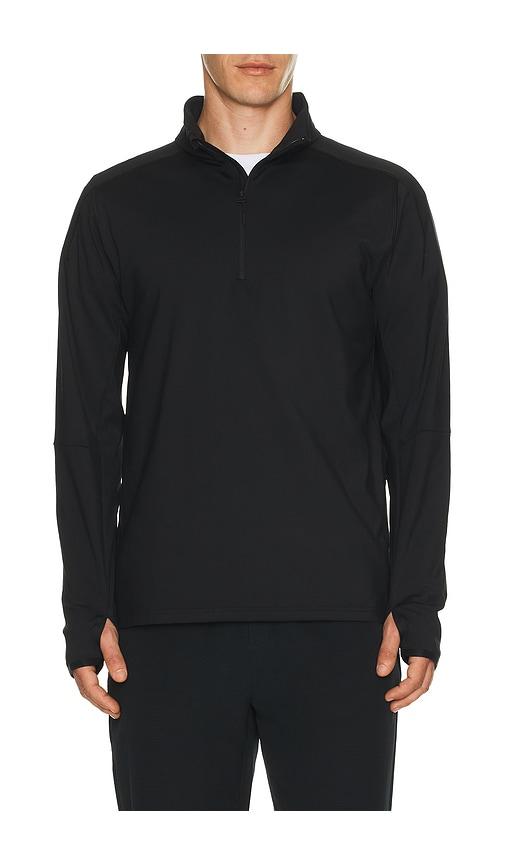 Beyond Yoga Warm Up Quarter Zip Pullover in Black by BEYOND YOGA