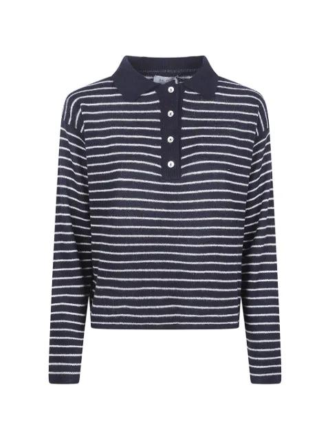 striped collared knitwear by BEYOU