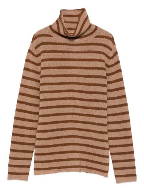 striped turtleneck top by BEYOU