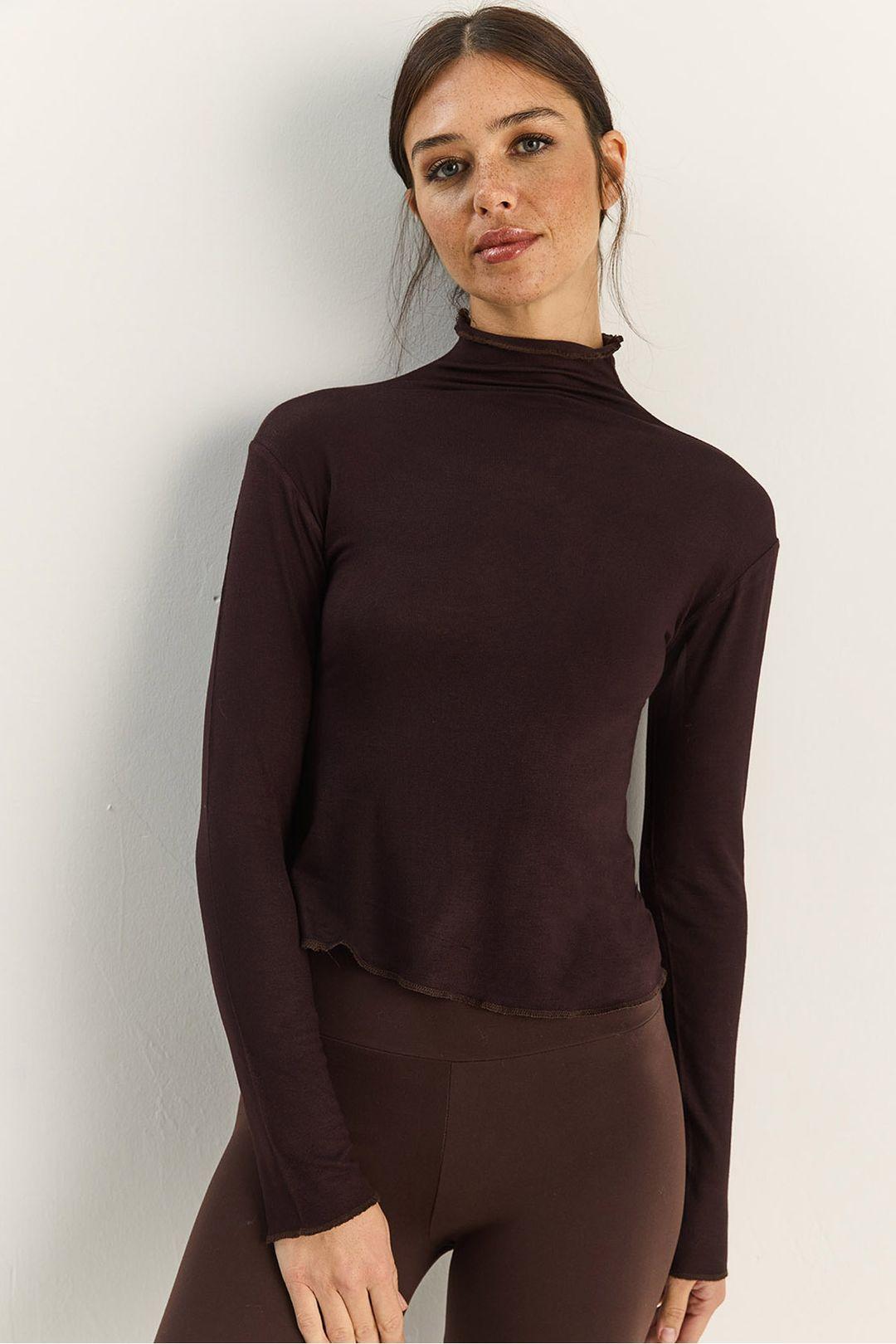 Basic Half Turtleneck Blouse by BIANCO LUCCI