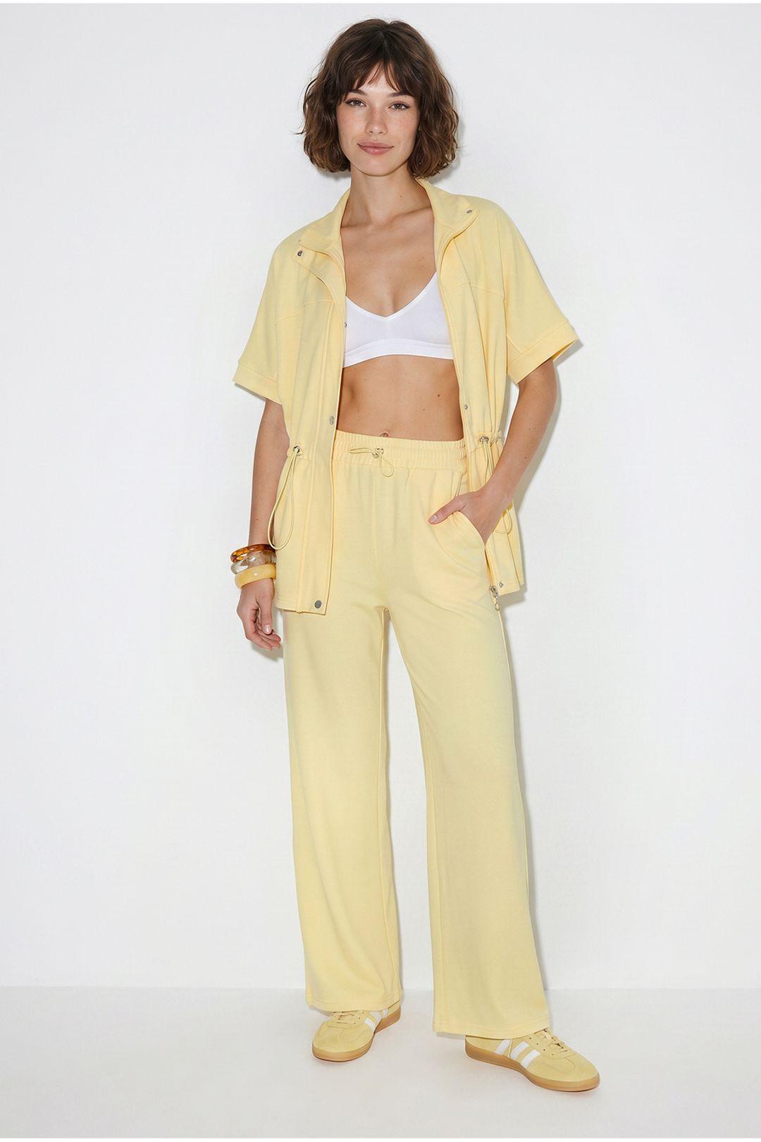 Solid Wide-leg Cardigan And Trouser Set by BIANCO LUCCI