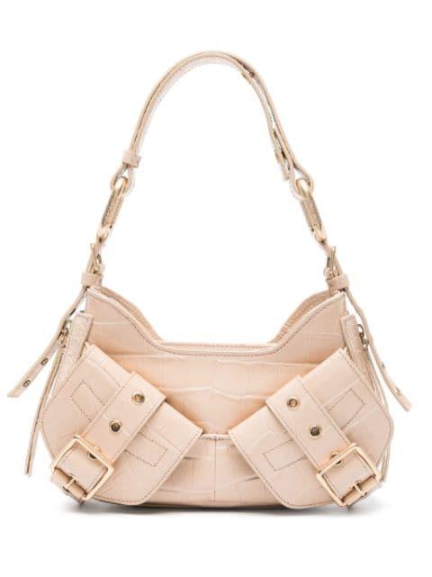 Y2K crocodile-embossed leather shoulder bag by BIASIA