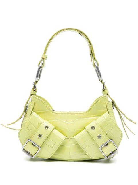 Y2K crocodile-embossed leather shoulder bag by BIASIA