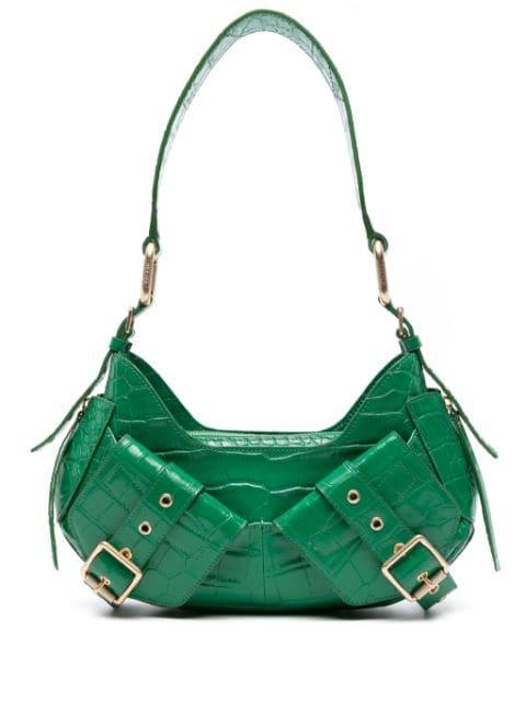 Y2K crocodile-embossed leather shoulder bag by BIASIA