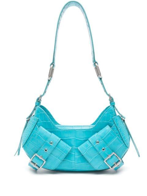 Y2K crocodile-embossed shoulder bag by BIASIA