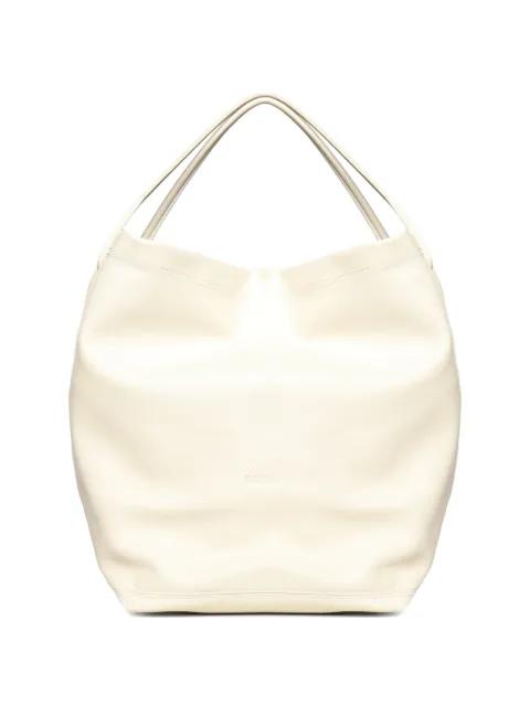 logo-embossed leather tote bag by BIASIA