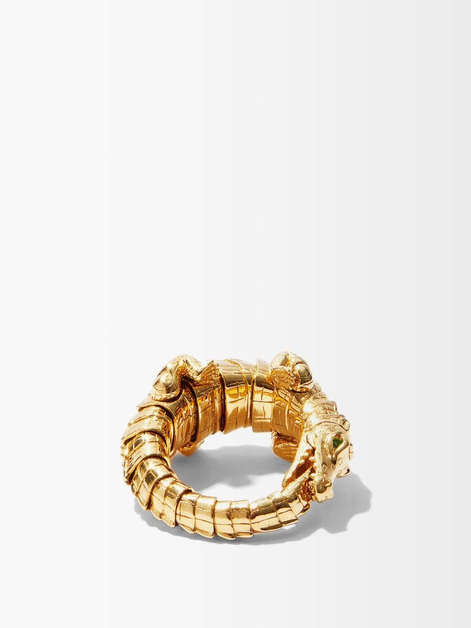 Alligator Wrap tsavourite & 18kt gold ring by BIBI VAN DER VELDEN