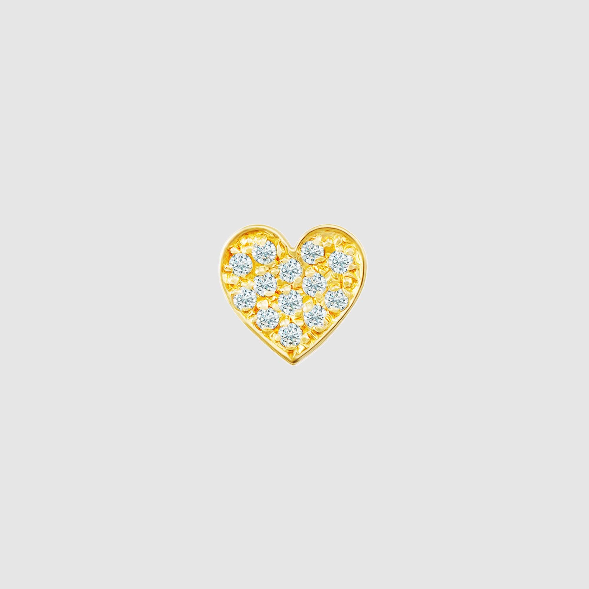 Bijou De M Petit Heart Earring - Yellow Gold by BIJOU DE M
