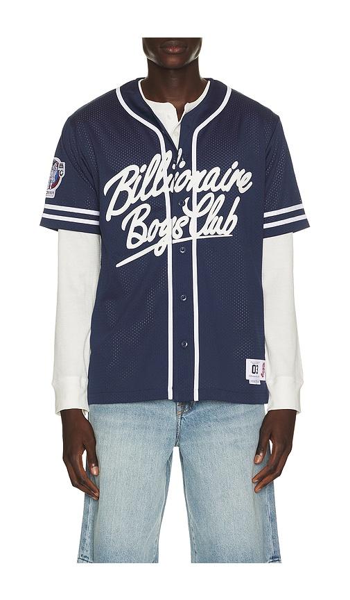 Billionaire Boys Club Big Chew Baseball Shirt in Navy by BILLIONAIRE BOYS CLUB