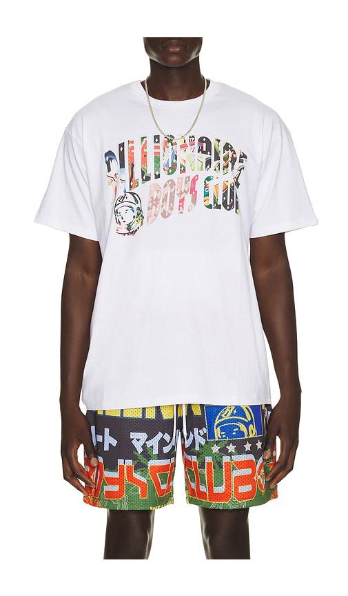 Billionaire Boys Club Curve Collage Tee in White by BILLIONAIRE BOYS CLUB