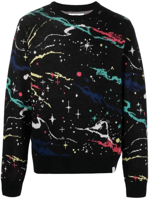 paint splatter-print crew neck jumper by BILLIONAIRE BOYS CLUB