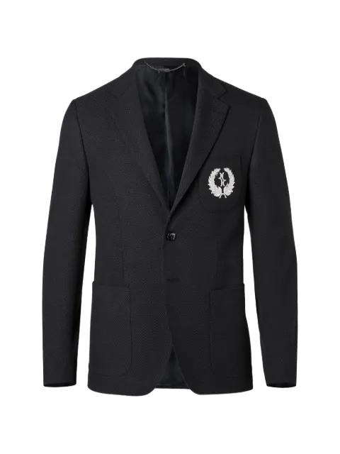 Brent logo-patch single-breasted blazer by BILLIONAIRE