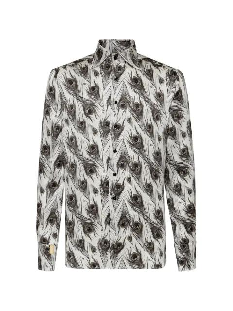 Flavio peacock-feather print shirt by BILLIONAIRE