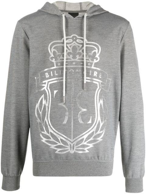 Kingham foil logo print hoodie by BILLIONAIRE