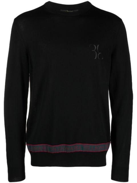 LS logo-embroidered wool-silk jumper by BILLIONAIRE