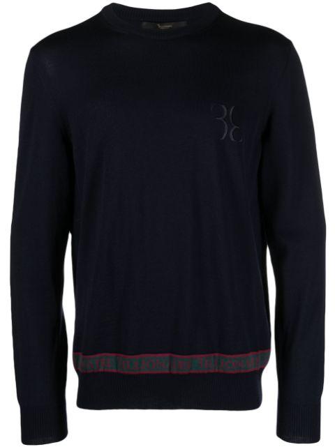 LS logo-embroidered wool-silk jumper by BILLIONAIRE