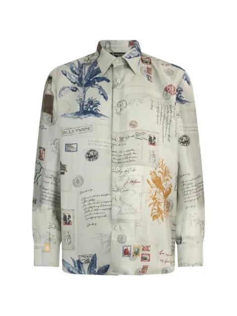 Letter button-down silk shirt by BILLIONAIRE
