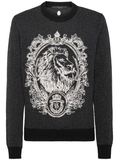 Lion-embroidered jumper by BILLIONAIRE