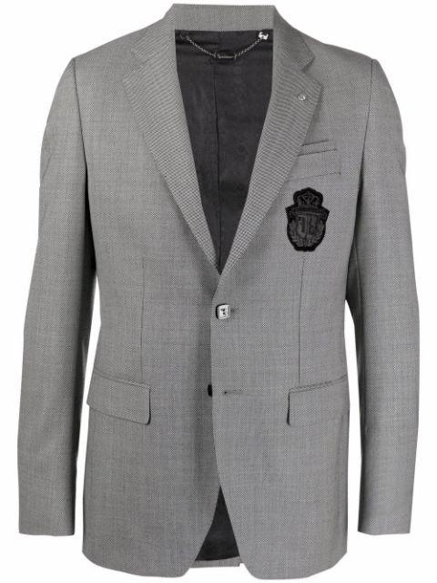 Super Slim crest-embroidered blazer by BILLIONAIRE