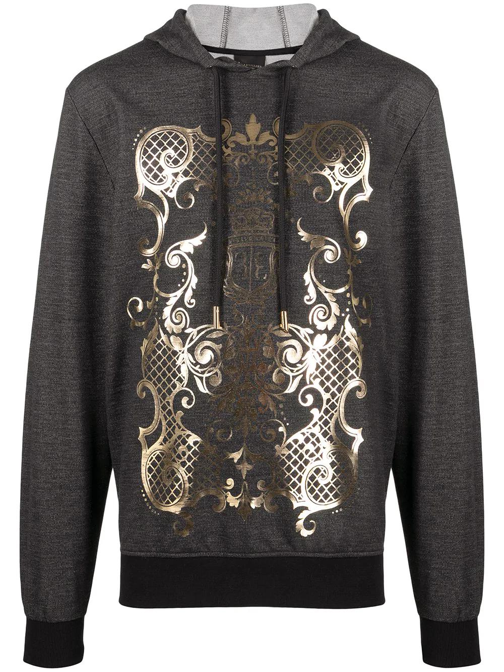 baroque-print hoodied sweatshirt by BILLIONAIRE