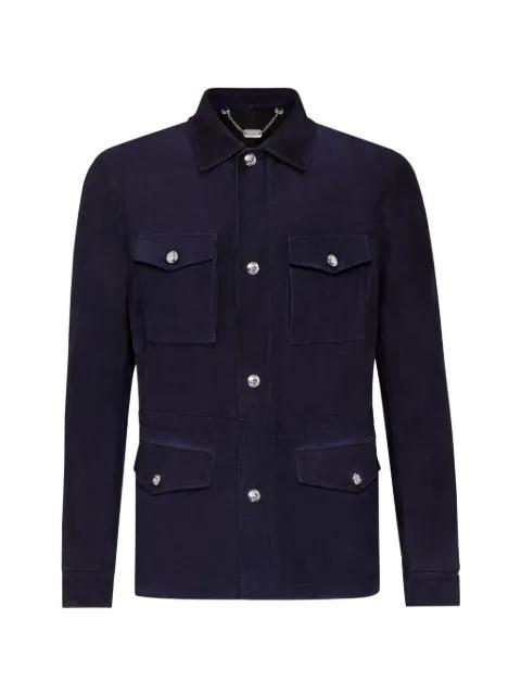 button-up suede jacket by BILLIONAIRE