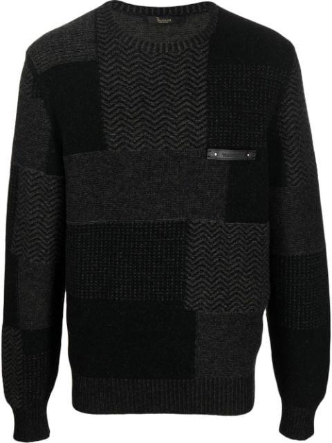 chest logo-patch knit jumper by BILLIONAIRE