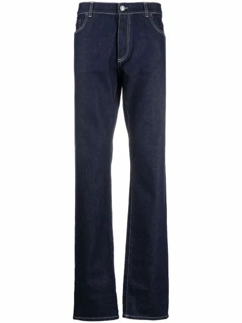 contrast stitching straight-leg jeans by BILLIONAIRE