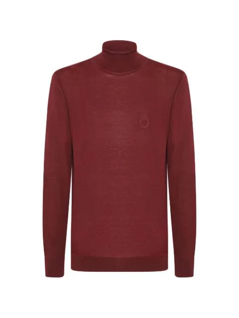 crest-embroidered roll neck sweater by BILLIONAIRE