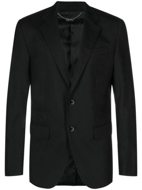 crest-motif single-breasted blazer by BILLIONAIRE