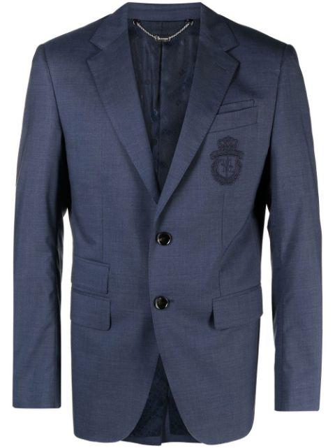 crest-motif single-breasted blazer by BILLIONAIRE
