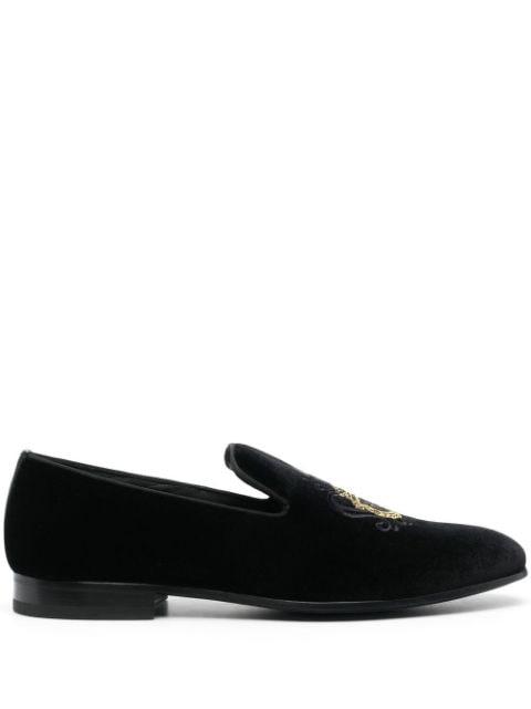 crest-motif velvet loafers by BILLIONAIRE