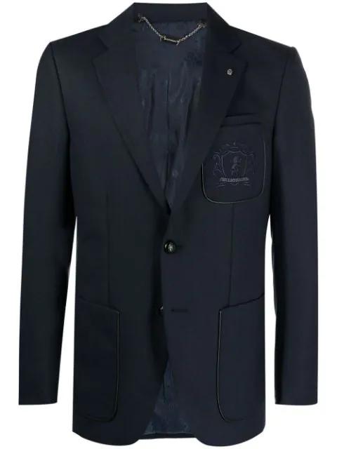 crest motif wool blazer by BILLIONAIRE