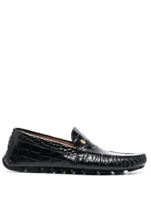 crocodile-effect leather moccasin by BILLIONAIRE