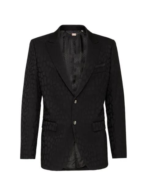 crocodile-effect peak-lapel blazer by BILLIONAIRE