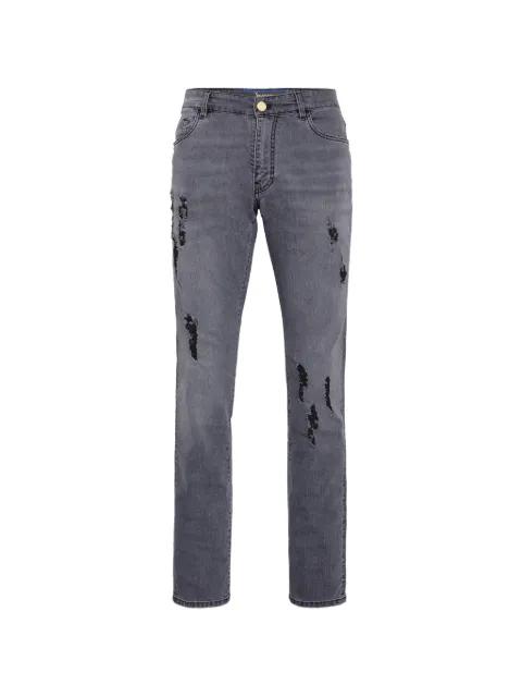 distressed straight-cut jeans by BILLIONAIRE