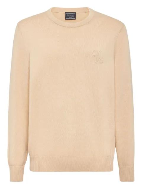 embroidered-logo cotton cashmere pullover by BILLIONAIRE