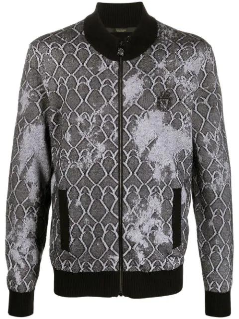 embroidered logo-crest bomber jacket by BILLIONAIRE