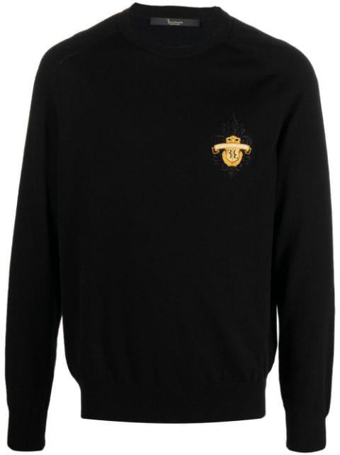 embroidered-logo crew-neck jumper by BILLIONAIRE