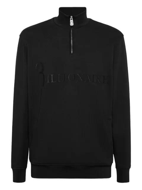 embroidered-logo half-zip sweatshirt by BILLIONAIRE