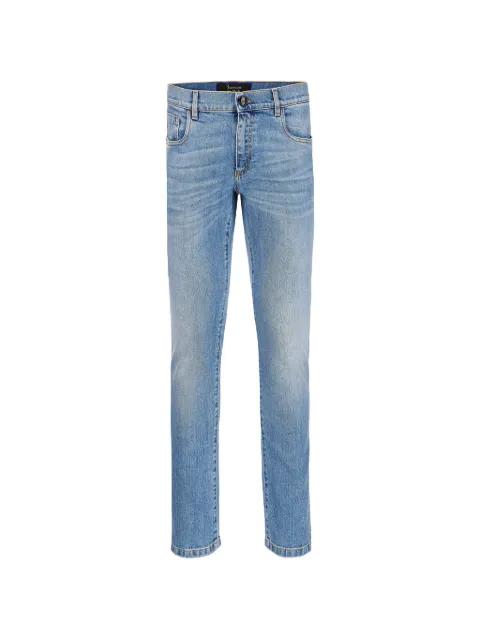 leather-patch straight jeans by BILLIONAIRE