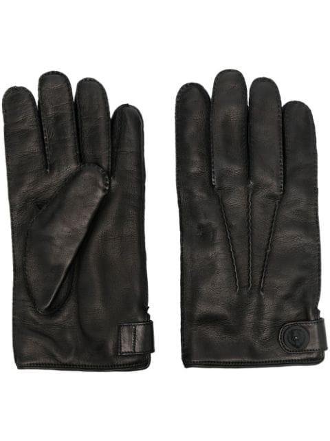 logo-embossed button leather gloves by BILLIONAIRE