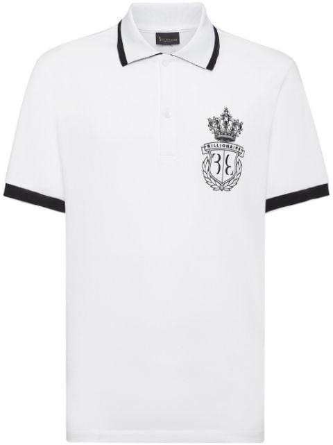 logo-embroidered cotton polo shirt by BILLIONAIRE
