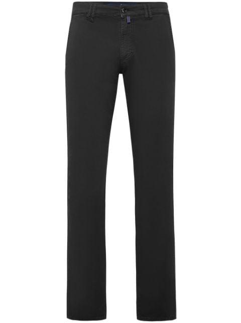 logo-embroidered denim chino trousers by BILLIONAIRE