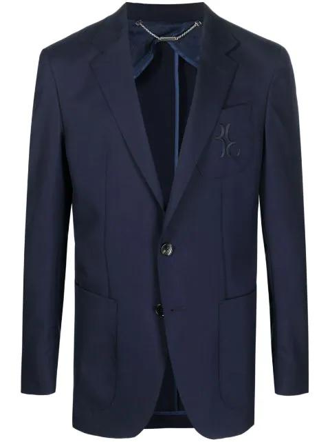 logo-embroidered single-breasted blazer by BILLIONAIRE