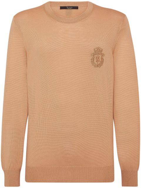 logo-embroidered wool jumper by BILLIONAIRE