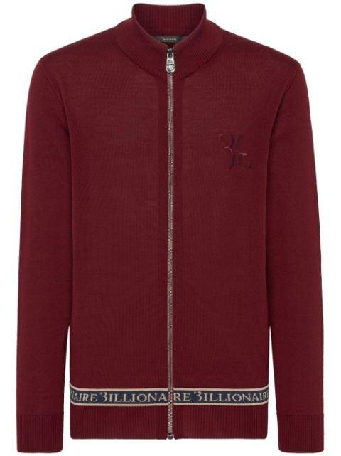 logo-embroidered zip-up jumper by BILLIONAIRE