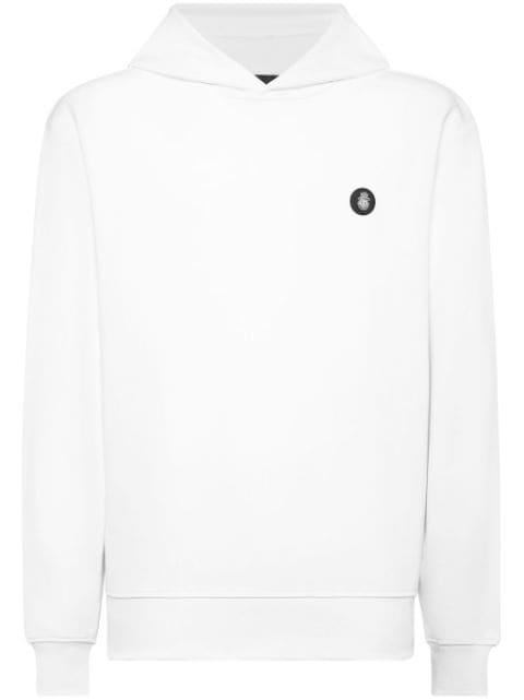 logo-patch crew-neck hoodie by BILLIONAIRE