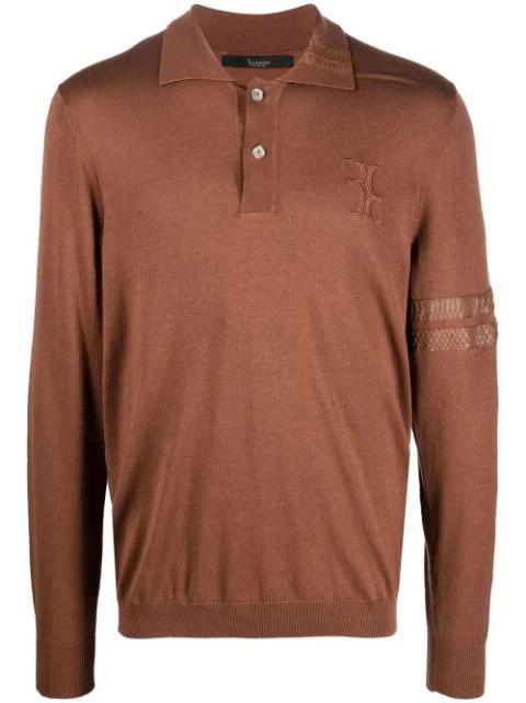logo-patch silk blend jumper by BILLIONAIRE