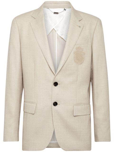 logo-patch single-breasted blazer by BILLIONAIRE