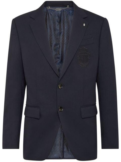 logo-patch single-breasted blazer by BILLIONAIRE